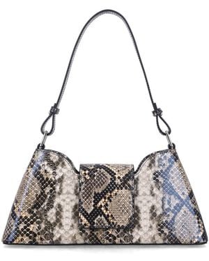 Justine Clenquet Marla Python-Effect Bag - White