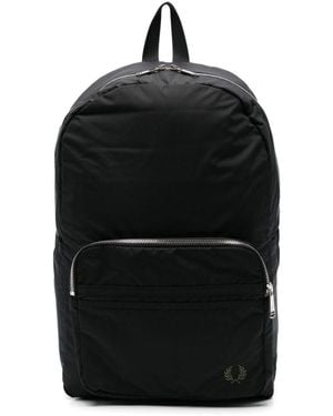 Fred Perry Logo-Embroidered Backpack - Black