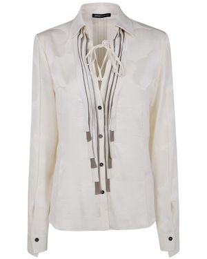 Ibrigu Kimono Shirt With Ruffles Clothing - White