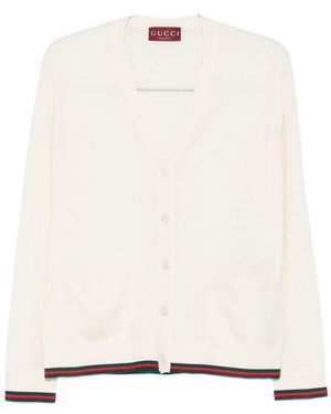 Gucci Cashmere And Silk Vlend Cardigan - White
