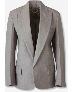 Victoria Beckham Straight Cut Blazer - Gray