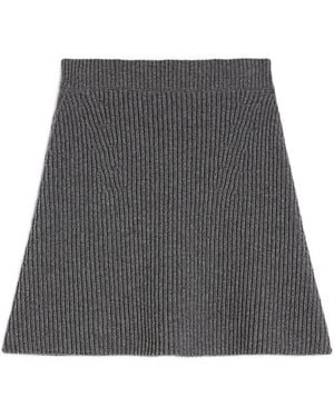Jil Sander Wool Mini Skirt - Gray