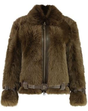 Tom Ford Fur And Leather Jacket - Brown