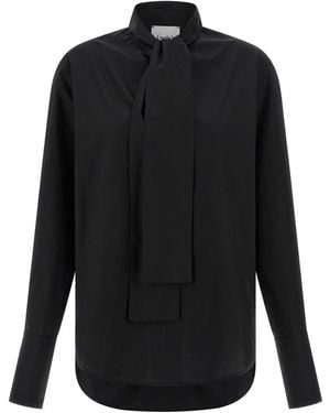 Nude Lavallière Collar Shirt - Black