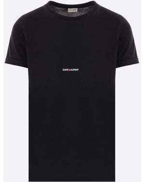 Saint Laurent Polo Bowling Shirt Stripe Cassandra in Black
