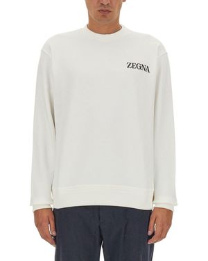 ZEGNA Sweatshirt With Logo - White