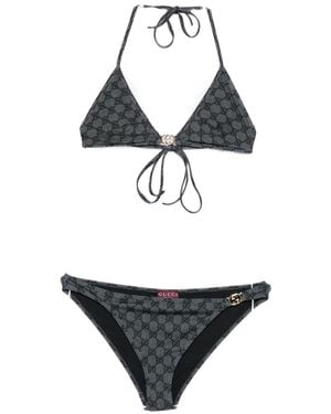 Gucci Gg Triangle Bikini in White | Lyst