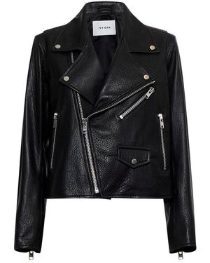 IVY & OAK Lenny Sue Leather Biker Jacket - Black