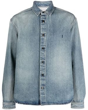 Saint Laurent Cassandre Denim Shirt - Blue
