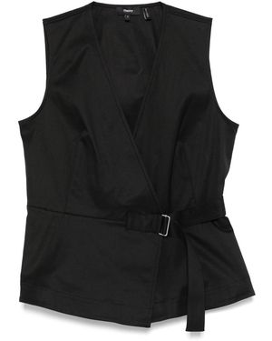 Theory Sl V Wrap Top.Cotton - Black