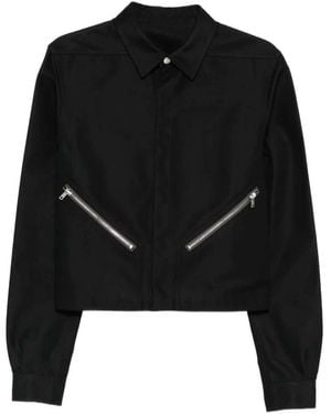 Rick Owens Zip-Up Shirt Jacket - Black