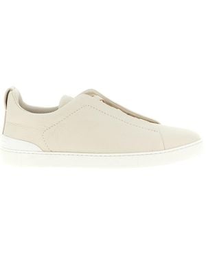 ZEGNA 'Triple Stitch' Trainers - Natural
