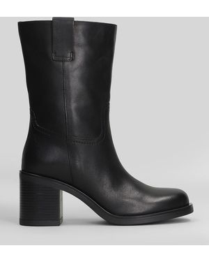 Carmens Mia Low High Heels Ankle Boots - Black