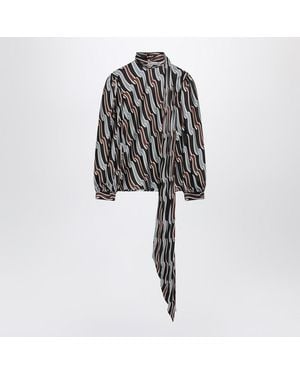 Gucci Printed Twill Blouse - Black
