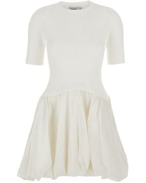 Jonathan Simkhai Kenny S/s Bubble Mini Dress - White