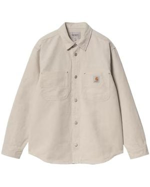 Carhartt Relaxed Fit Button-Up Shirt Jac With Logo Patch - Natural