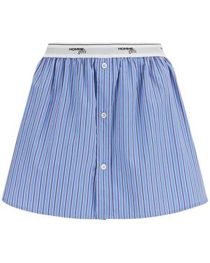 HOMME GIRLS Blue Striped Mini Skirt