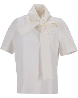 ShuShu/Tong Ribboned Pullover Blouse - White