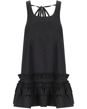 Ganni Black Ruffled Dress
