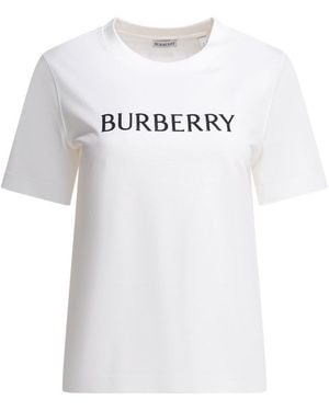 Burberry Cotton T-Shirt With Logo - White