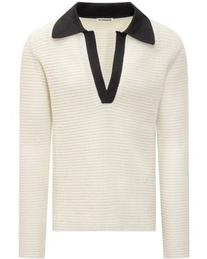 Jil Sander Polo Long-Sleeved Jumper - White