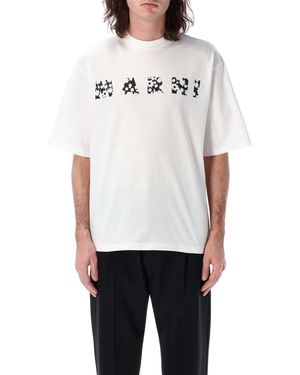 Tシャツ・カットソー MARNI \"MARNI POP FIELD\" LOGO COTTON T-SHIRT White Pop Fields Logo T-shirt by Marni on Sale