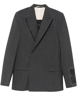 FEDERICO CINA Raw Cut Double-breasted Jacket Clothing - Black
