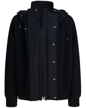 Sacai "Sponge Sweat X Grosgrain" Utility Jacket - Black