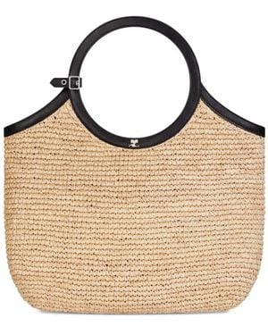 Courreges Holy Raphia Tote Bag - Metallic
