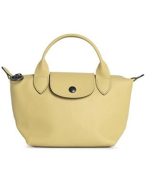 Longchamp Pistachio Leather Bag With 'Xs Le Pliage Xtra' Handle - Metallic