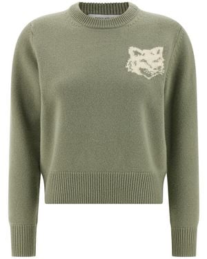 Maison Kitsuné Fox Head Sweaters And Cardigans - Green