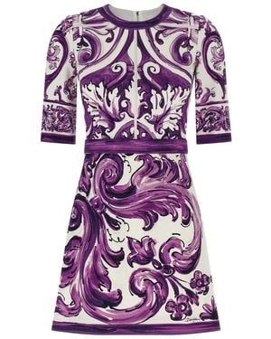 Dolce & Gabbana 'Maiolica' Dress - Purple