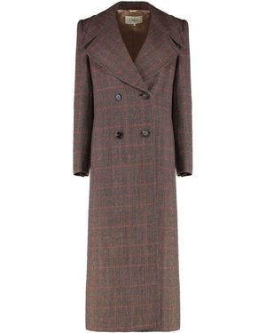 Chloé Double-breasted Wool Coat - Brown