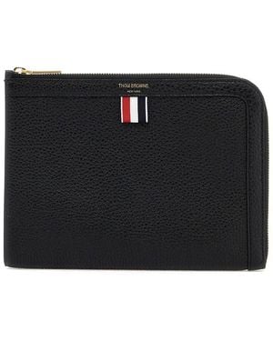 Thom Browne "Embossed Leather Pouch - Black