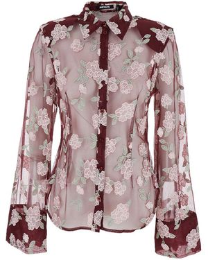 ROTATE BIRGER CHRISTENSEN Mesh Fitted Shirt - Pink