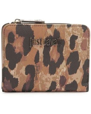 Just Cavalli Polyester Zip-Around Wallet - Brown