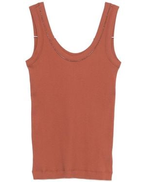 Brunello Cucinelli Cotton Tank Top - Orange