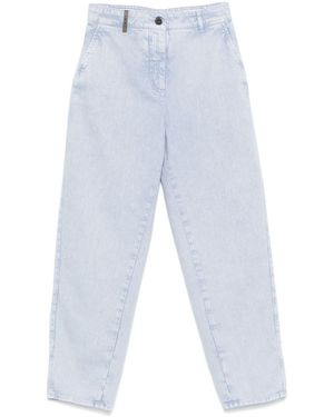 Peserico Relaxed Fit Sky Trousers - Blue