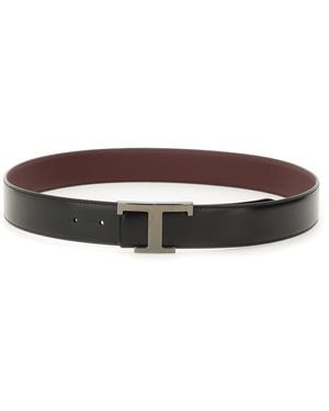 Tod's "T Timeless" Reversible Belt - Brown