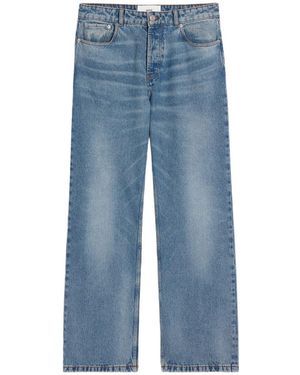 Ami Paris Wide Leg Denim Jeans - Blue