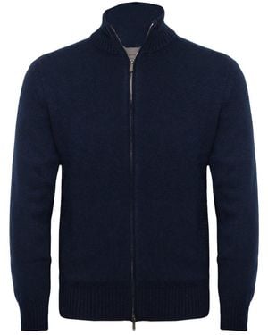 Drumohr Wolf Full Zip Clothing - Blue