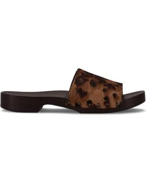 LA ROSE Zoccoli Pelle - Brown