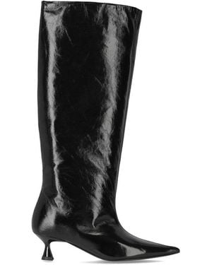 Ganni Naplack Slouchy Boot - Black