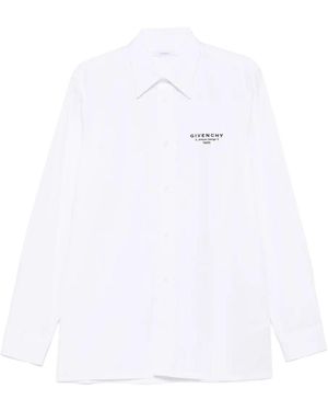 Givenchy Classic Fit Shirt With Logo Print - White