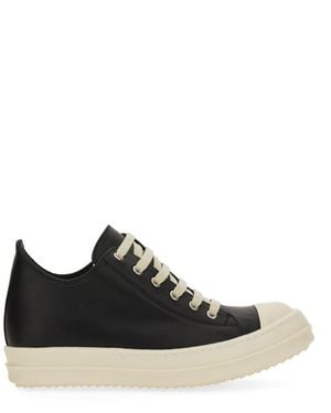 Rick Owens Leather Trainer - Black