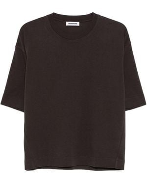 DARKPARK Brown Cotton T-shirt - Black