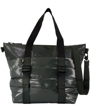 Rains Puffer Mix Tote Bag Mini W3 Shopper Bag - Black