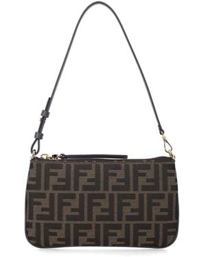 Fendi Flat Baguette Zucca Jacquard - Black