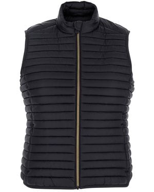 Save The Duck 'Arabella' Gilet With Quilted Design - Blue