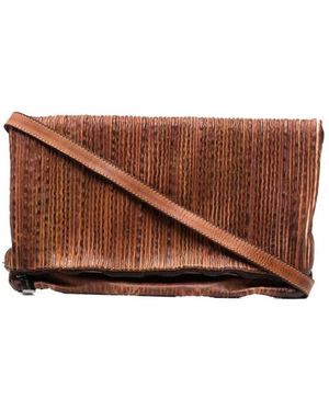 Numero 10 Pleated Lurex Clutch Bag Bags - Brown